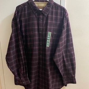 NWT Outdoor Life Campside Flannel Burgundy Black Gray Flannel Shirt -Size 2XL